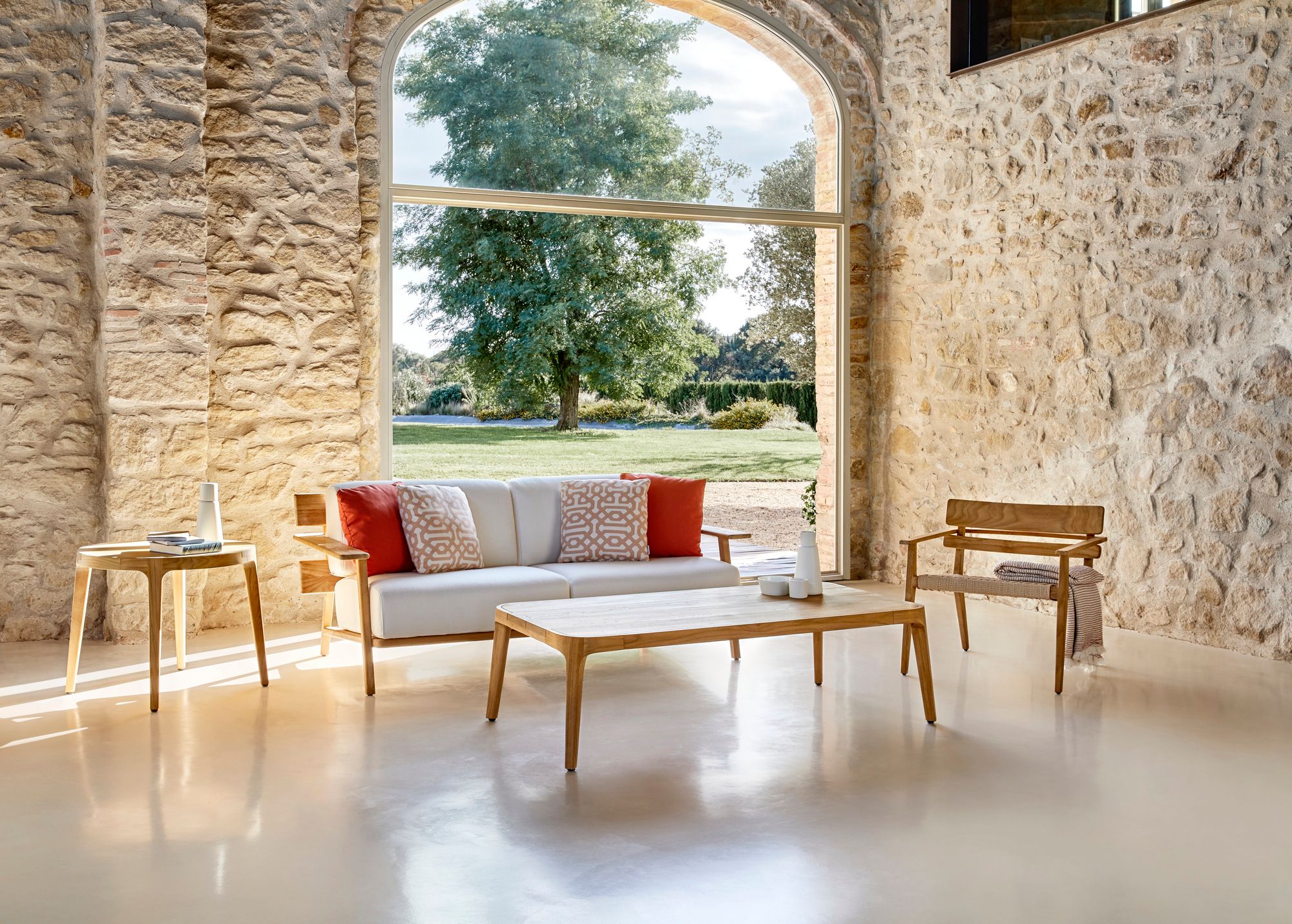 Садовое кресло из тикового дерева с подлокотниками POINT Paralel ARCH-00001965 - Вид №1