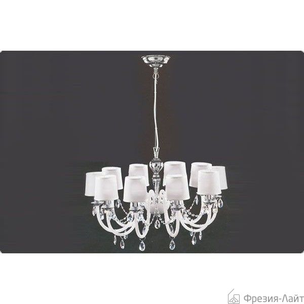 Italamp 445/10 Cri. Bianco/SW Strass/C люстра подвесная 71460