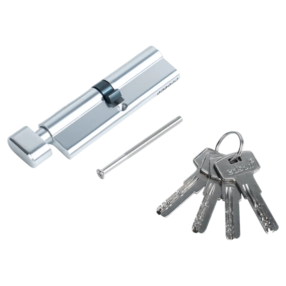 Цилиндр EDS-CYL 50x50 мм ключ/вертушка цвет хром EDSON STLM-2098110 - Вид №2