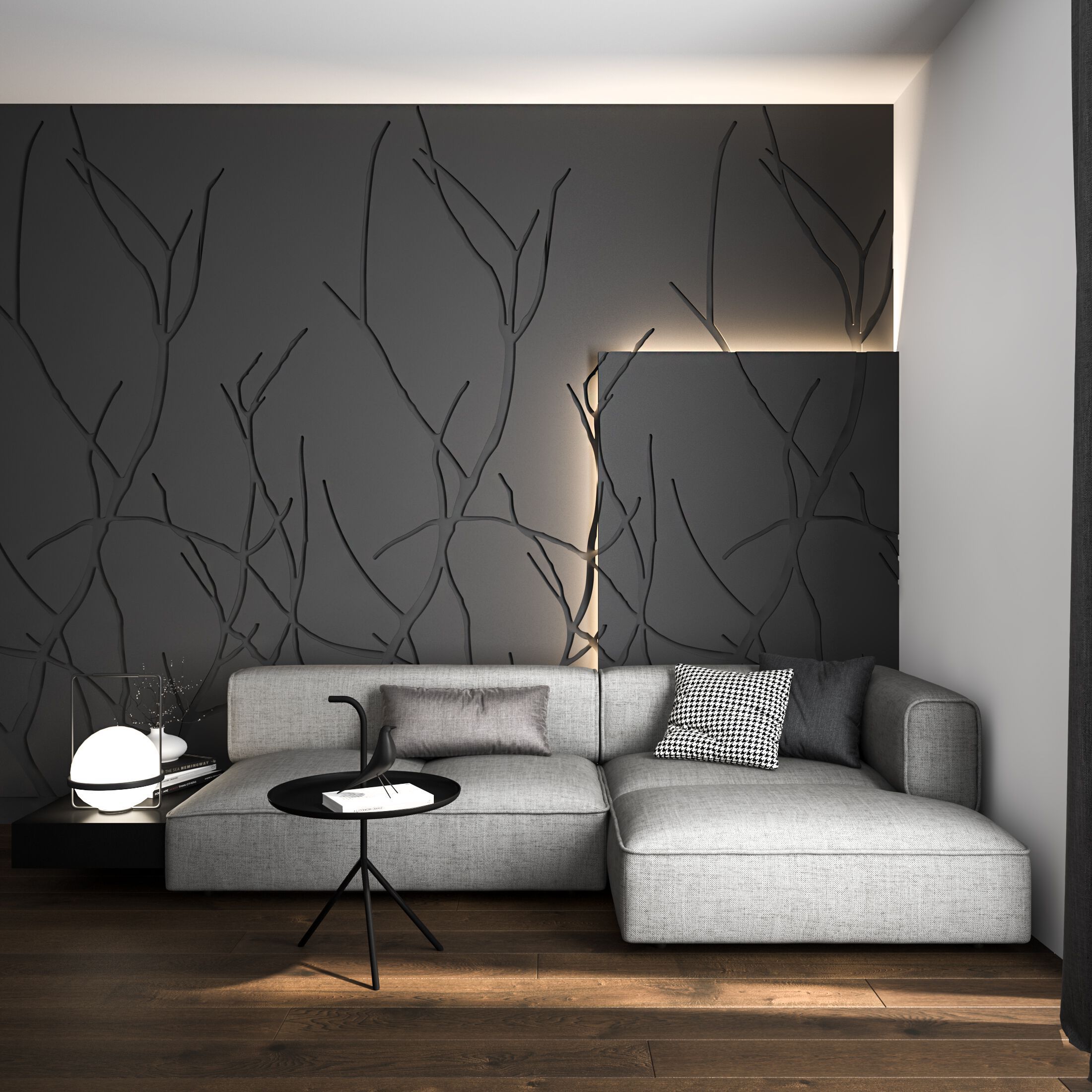 Трехмерная декоративная гипсовая панель WallDeco AUTUMN TREE ARCH-00008543 - Вид №3