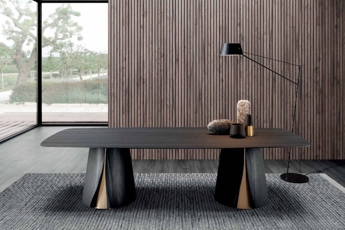 Обеденный стол с двойным гладким основанием Pacini & Cappellini Shell ARCH-00151582