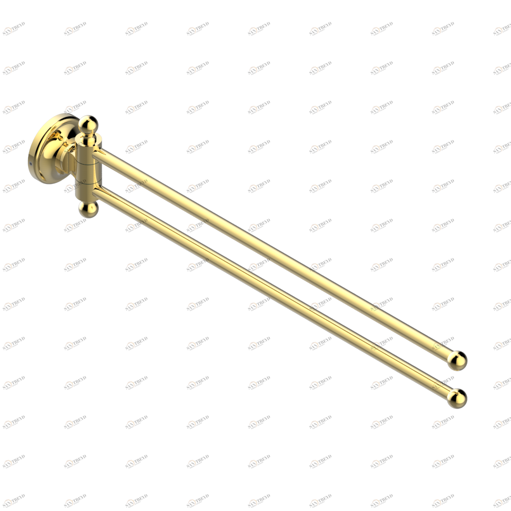 G08-522 Полотенцедержатель двойной - 2 подвижные рейки - Д: 400 мм, диаметр : 16 мм Thg-paris Pompadour Золото G08-522 CAT.F