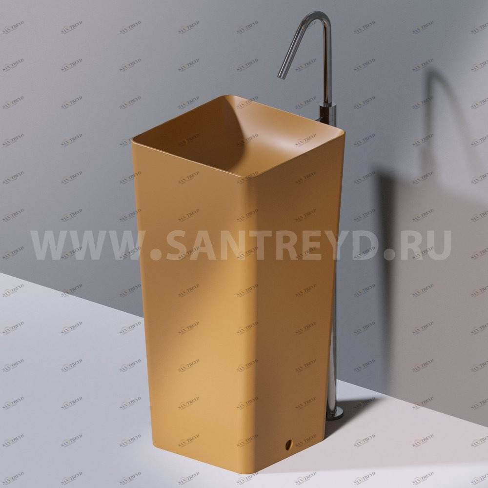 L506T0R0VT133 Раковина напольная ELITE SQUARE 420х420х870 мм без отверстия под смеситель Коричневый матовый AeT ITALIA