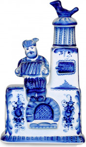 10612869 Гжельский фарфоровый завод Штоф 0,5л "Печка" Фарфор, Керамика