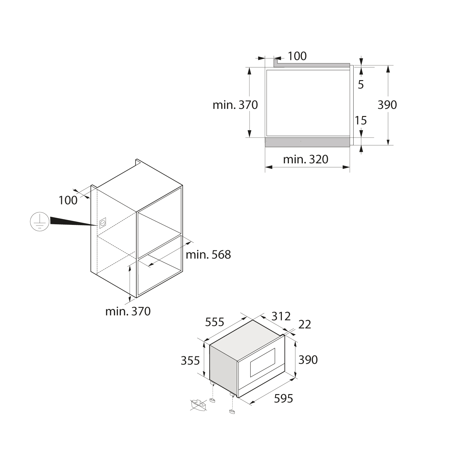 5485201 Встраиваемая микроволновая печь Asko OM8334S серебристый STDN-0084193 - Вид №2