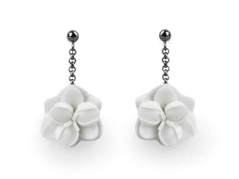 Серьги из фарфора Lladró ORCHID SHORT ARCH-00115958