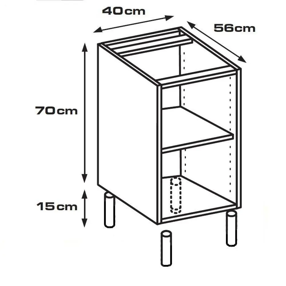 Каркас напольный 40x70x56 см, ЛДСП, цвет белый DELINIA STLM-2181830 - Вид №6