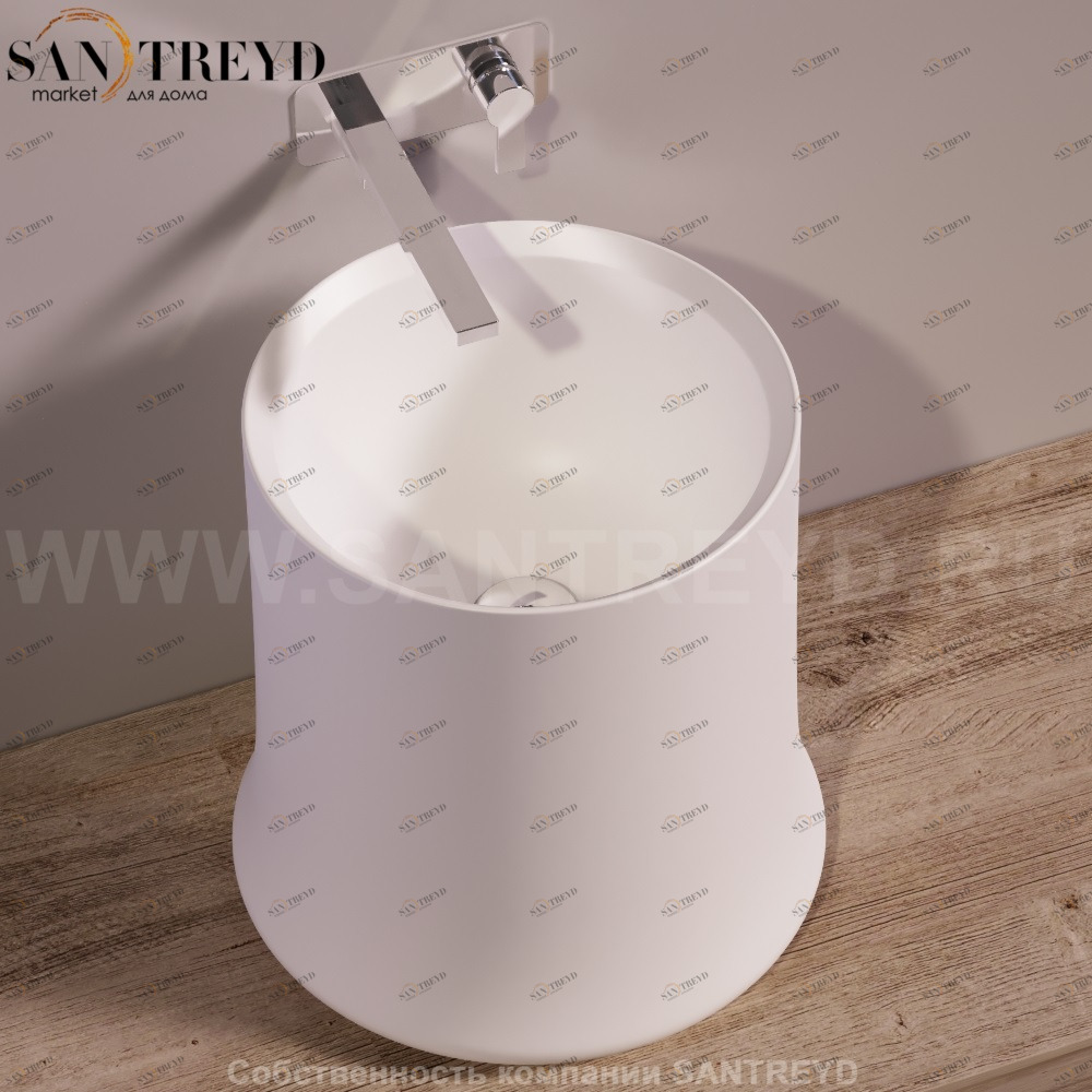 SH10BIANCOMATT Накладная раковина на столешницу  круглая Simas Sharp