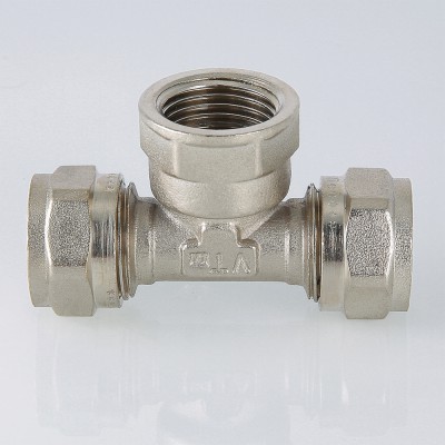 VTm.332.N.320632 Фитинг обжимной – тройник с переходом на внутреннюю резьбу Valtec 32 мм х 1"  - Вид №4