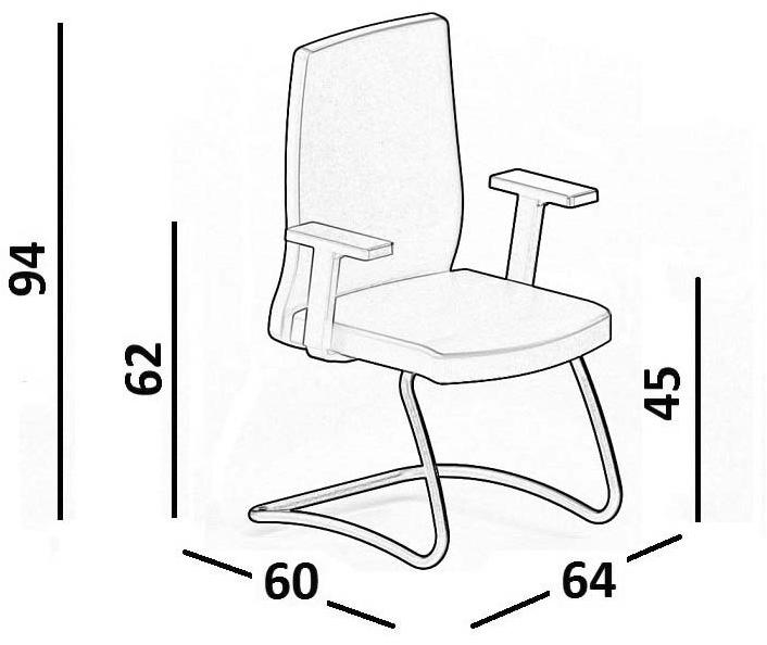 Luxy Кожаное офисное кресло на санях с подлокотниками Smartoffice 4offi02, 4offi04  - Вид №6