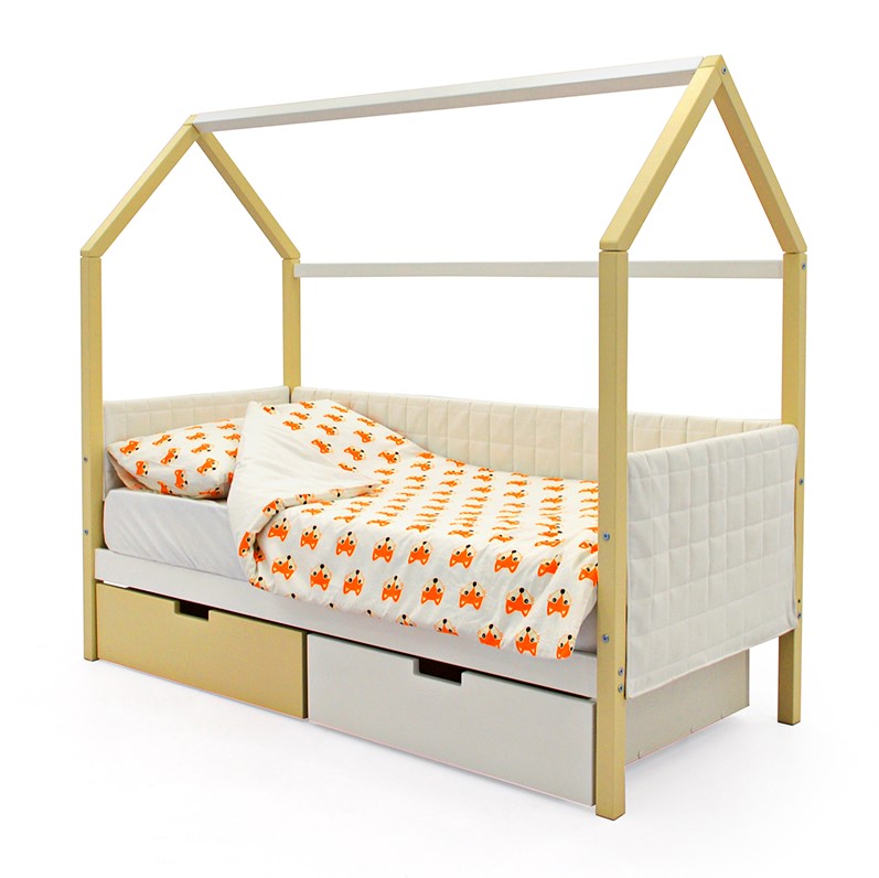 Детская кровать-домик мягкая бежево-белая Svogen БЕЛЬМАРКО  00-3873188 Бежевый Santreyd  - Вид №2