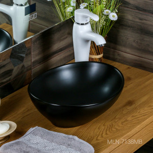 Накладная раковина melana mln-7138mb (матовая черная)