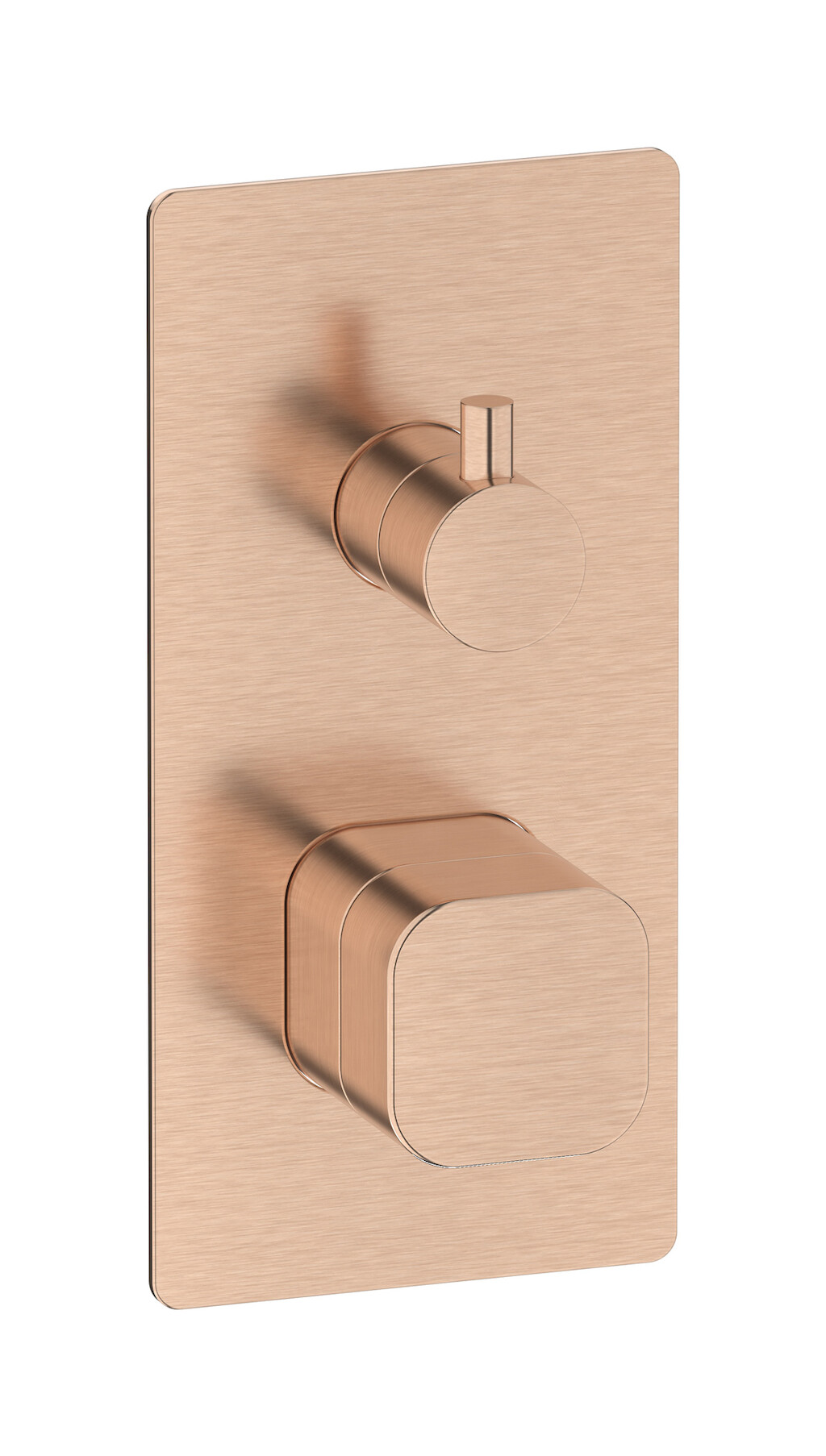 Прогрессивный настенный смеситель для душа на 2 потребителя. WE ARE IB eo310sr_1 Brushed Rose Gold Elio