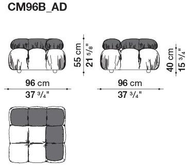 B&B Italia Модульный модульный диван с тафтингом из ткани Camaleonda sun-id-1507570 - Вид №18