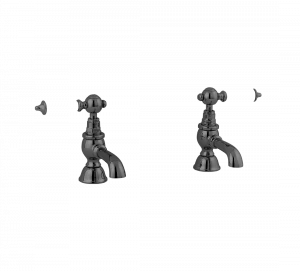 Gentry Home Смеситель для раковины мостик на 2 отверстия 200мм Berkeley Темный никель GH100758