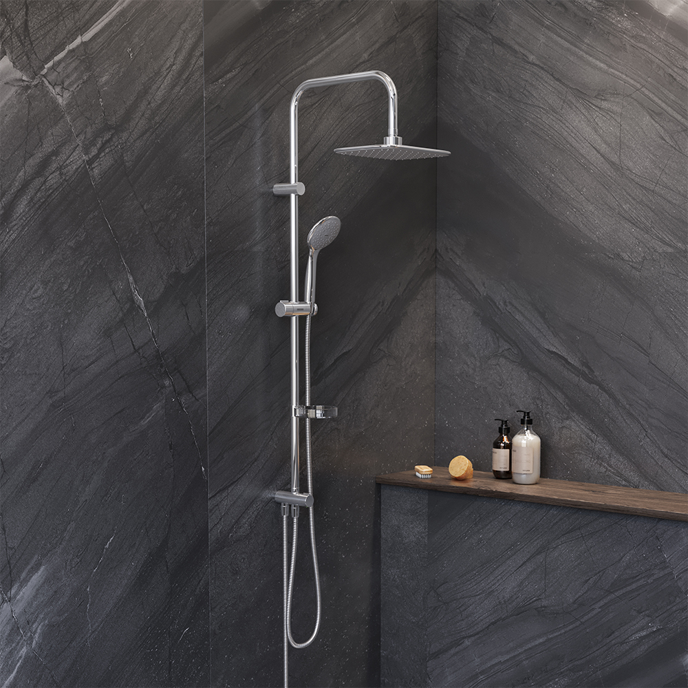 974200063 душ система: верх. душ 260*190 ручн. душ d 100 мм 1 режим переключатель шт Damixa Palace Evo  - Вид №6