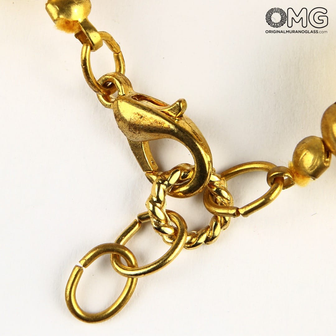 2993 ORIGINALMURANOGLASS Браслет Камни - золото - Original Murano Glass OMG 23 см  - Вид №1