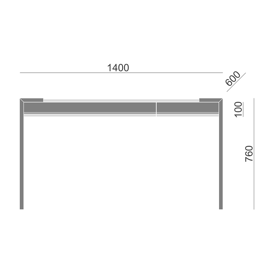 Письменный деревянный стол черный 140 см Mass BRAGIN DESIGN  00-3879375 Коричневый;черный  - Вид №3