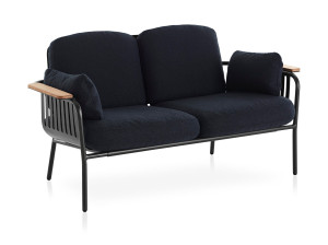 2-местный садовый диван из ткани и алюминия