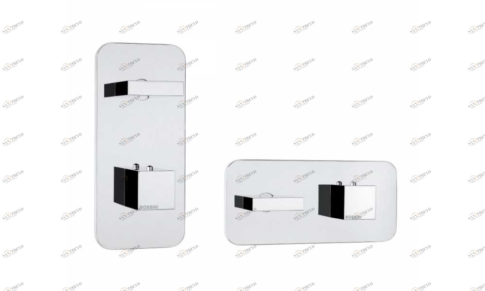 Z033202 + Z030204 000 Смеситель & запорный кран Rectangular - 1 Outlet LP BOSSINI 