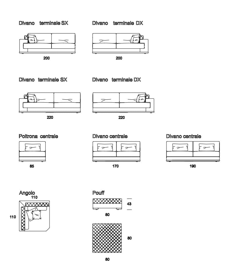 Бархатный диван Former In Italia Visconti Plus ARCH-00150100 - Вид №3