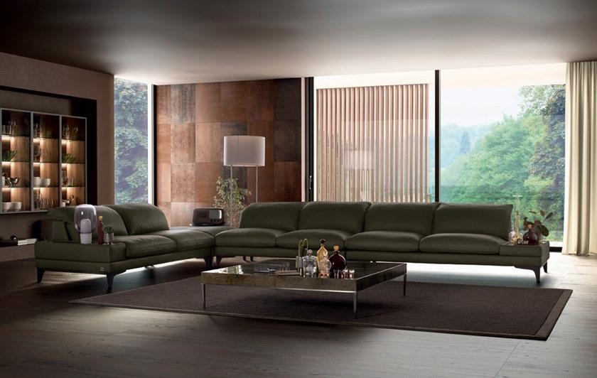 Febal Casa Угловой кожаный диван с подголовником Scena sun-id-1466528 - Вид №1