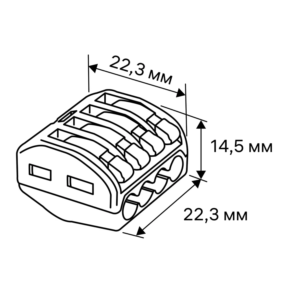 Клеммы соединительные монтажные с рычажком Duwi СМК 222-414 4-проводные 4мм² серые 50шт 26679 6 STLM-2152418 - Вид №7