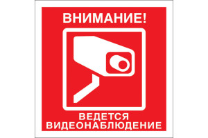 16412518 Знак "Внимание! Ведется видеонаблюдение" V40 100x100 мм, пленка ПП 00-00034852 Стандарт Знак