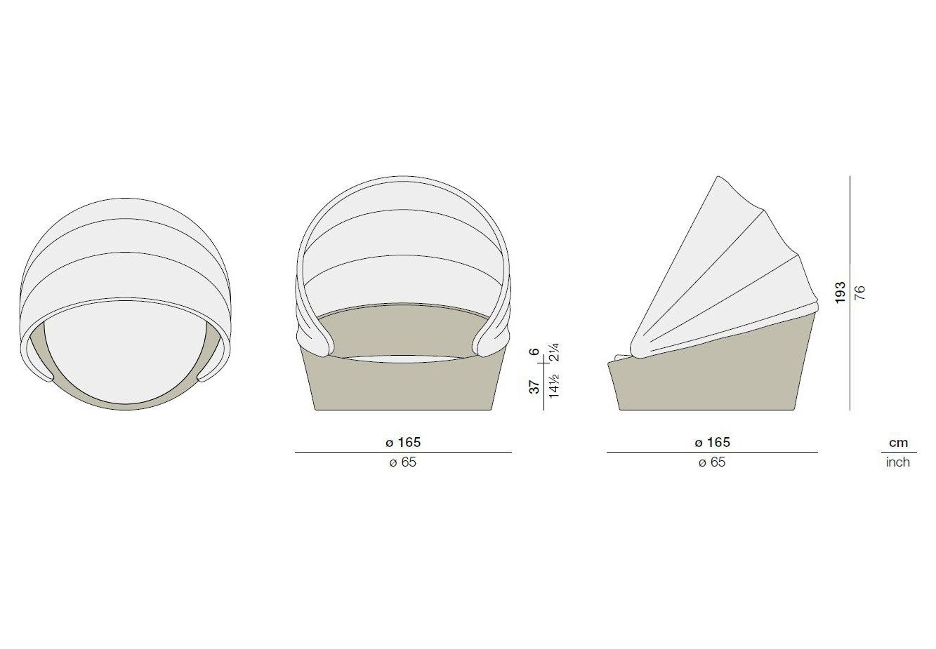 Ткань иглу сад диван с колесами DEDON ORBIT ARCH-00133818 - Вид №5