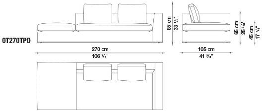Maxalto Мягкая кушетка из ткани Otium sun-id-1485714 - Вид №3