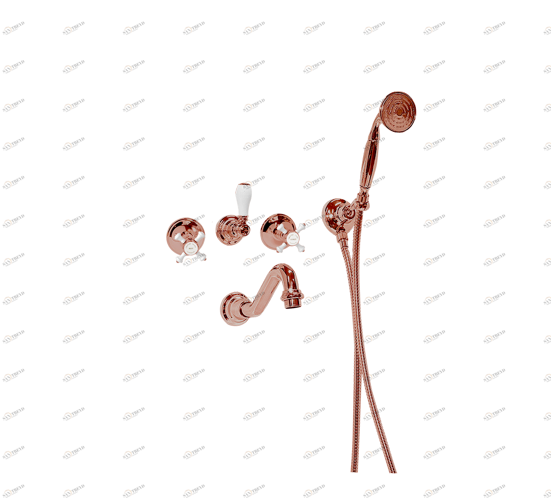 Gentry Home Смеситель для раковины от центра к центру 2 отверстия под смеситель 200 мм Chelsea Copper GH100828