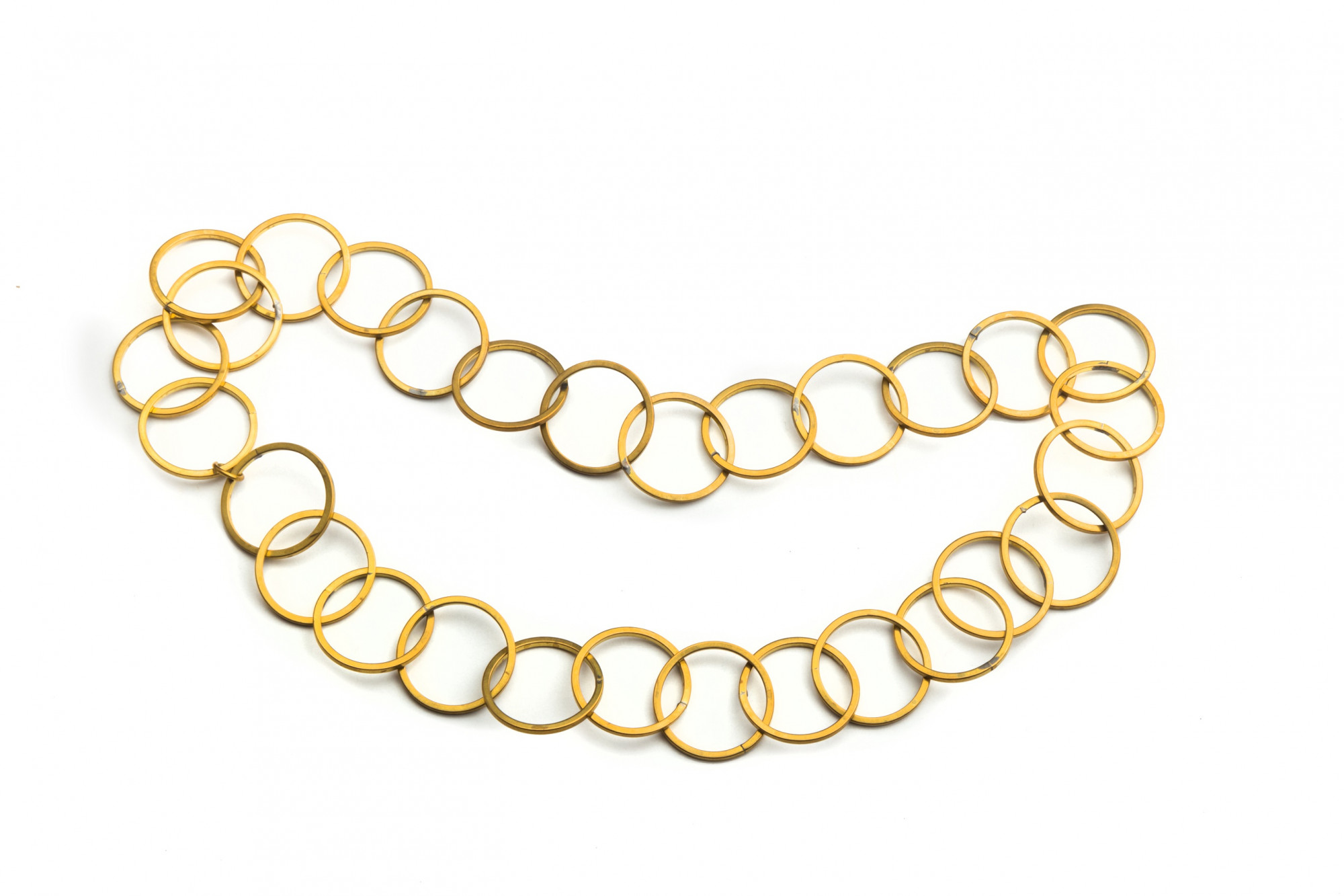 S2 Колье-цепь латунь, крупные круги, длина 41 см Arisztid Szendy Santreyd 