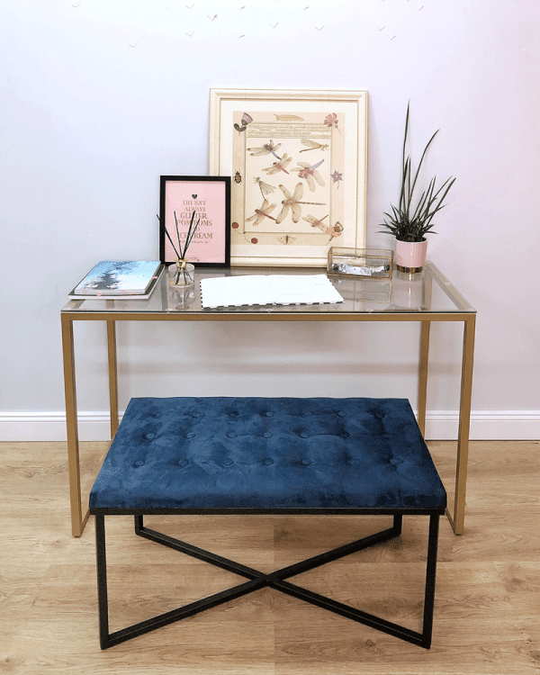 Банкетка "Сапфир" на черном основании FOR MISS ДИЗАЙНЕРСКИЕ 263975 Черный;синий  - Вид №2