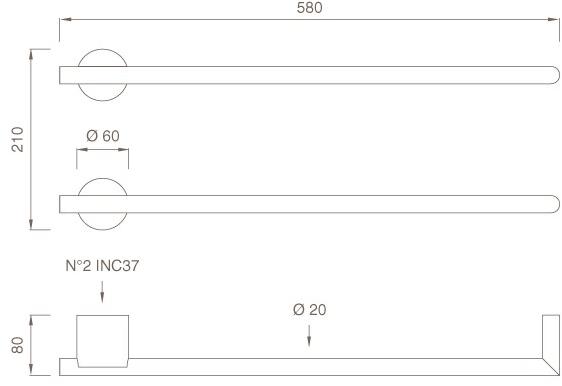 Ceadesign Настенный электрический модульный полотенцесушитель из нержавеющей стали Equilibrio Eqb 02 - Вид №2