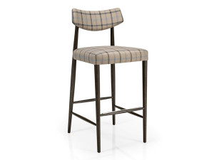 Деревянный мягкий барный стул с подставкой для ног