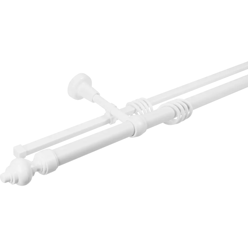 Двухрядный карниз РУССКИЕ КАРНИЗЫ для штор и тюля 300 см белый 15099453 Стандарт STLM-0005438