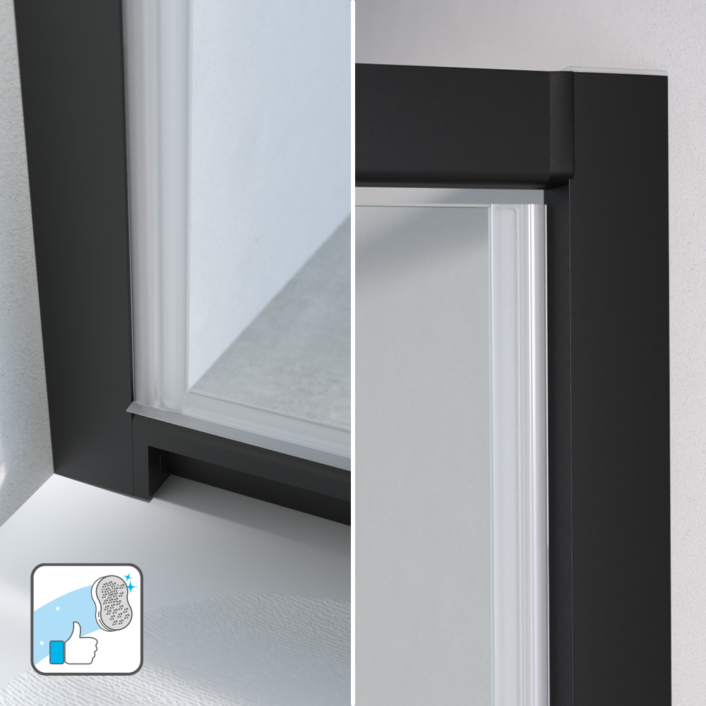 83631099 Стекло для распашной душевой двери 90 см прозрачное, цвет профиля на выбор Easy STLM-0043085 SENSEA  - Вид №33