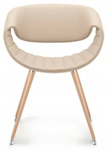 ZÜCO Мягкое кресло с ножками из кожи и бука Little perillo Pt 632