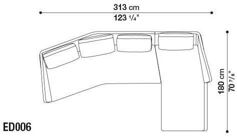 B&B Italia Диван из ткани с шезлонгом Édouard EDOUARD sun-id-1511183 - Вид №4
