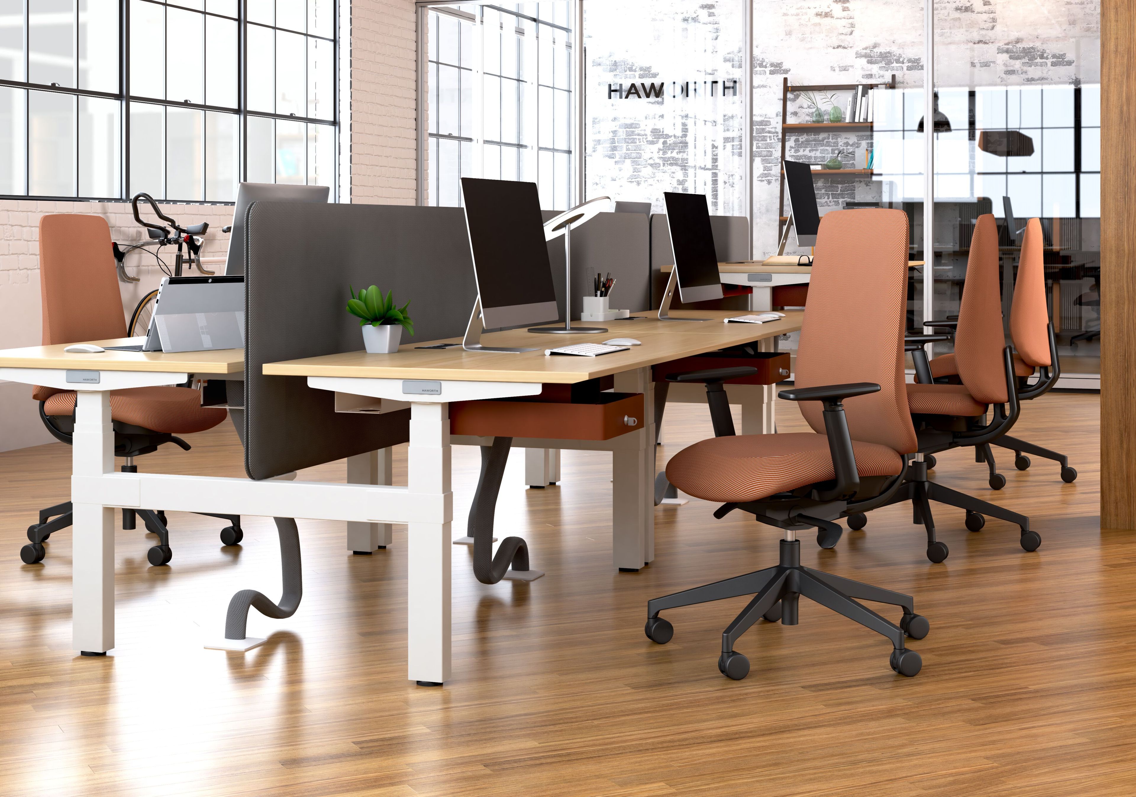 Тканевый регулируемый по высоте рабочий офисный стул с колесами Haworth ALOHA ACTIVE ARCH-00115458 - Вид №1