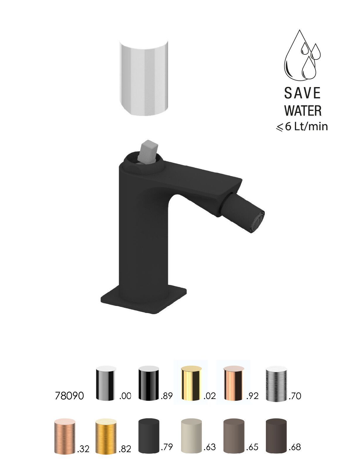 Однорычажный смеситель для биде без слива Rubinetterie Frattini Narciso S ARCH-00049865 - Вид №7