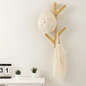 Wooden tree wall hook pine natural
