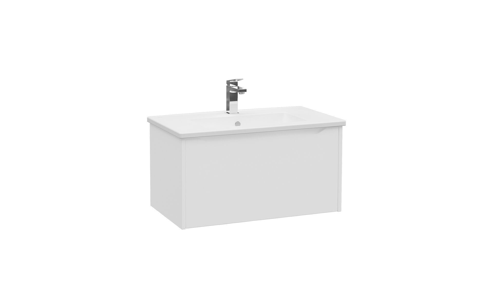 Подвесной шкаф для умывальника со встроенной раковиной с ящиками VitrA Bathrooms Integra Square ARCH-00116357 - Вид №1