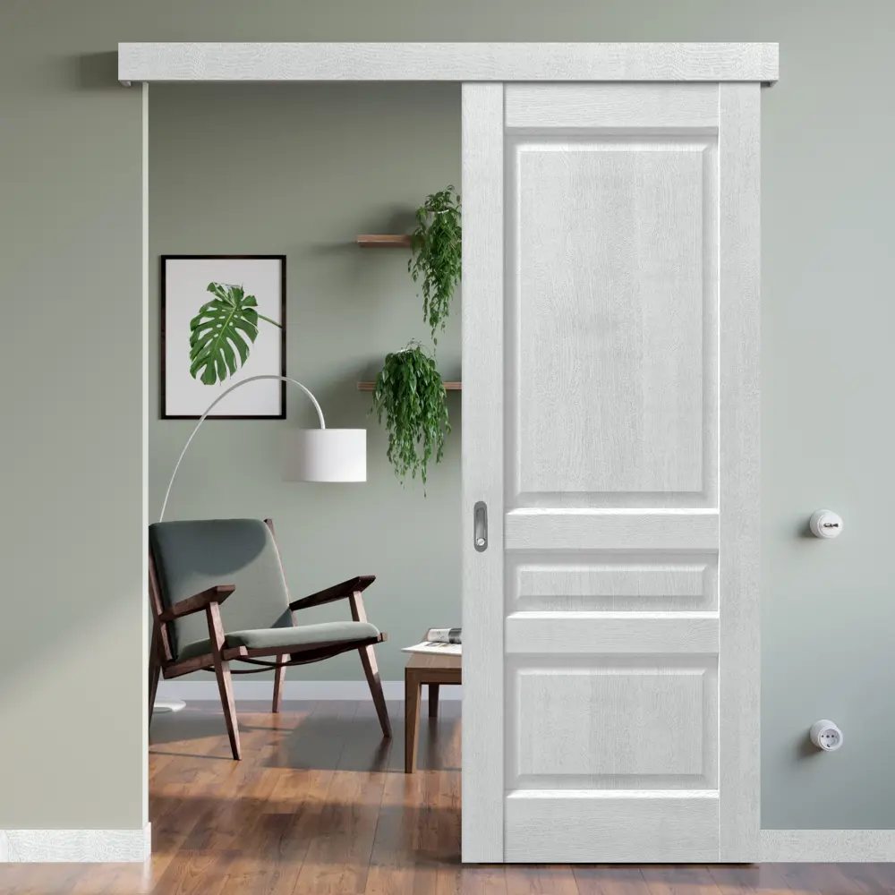 Дверь межкомнатная Artens Магнолия глухая ПВХ ламинация цвет айсберг 60x200 см (с замком и петлями) 83851429 STLM-2094602  - Вид №7