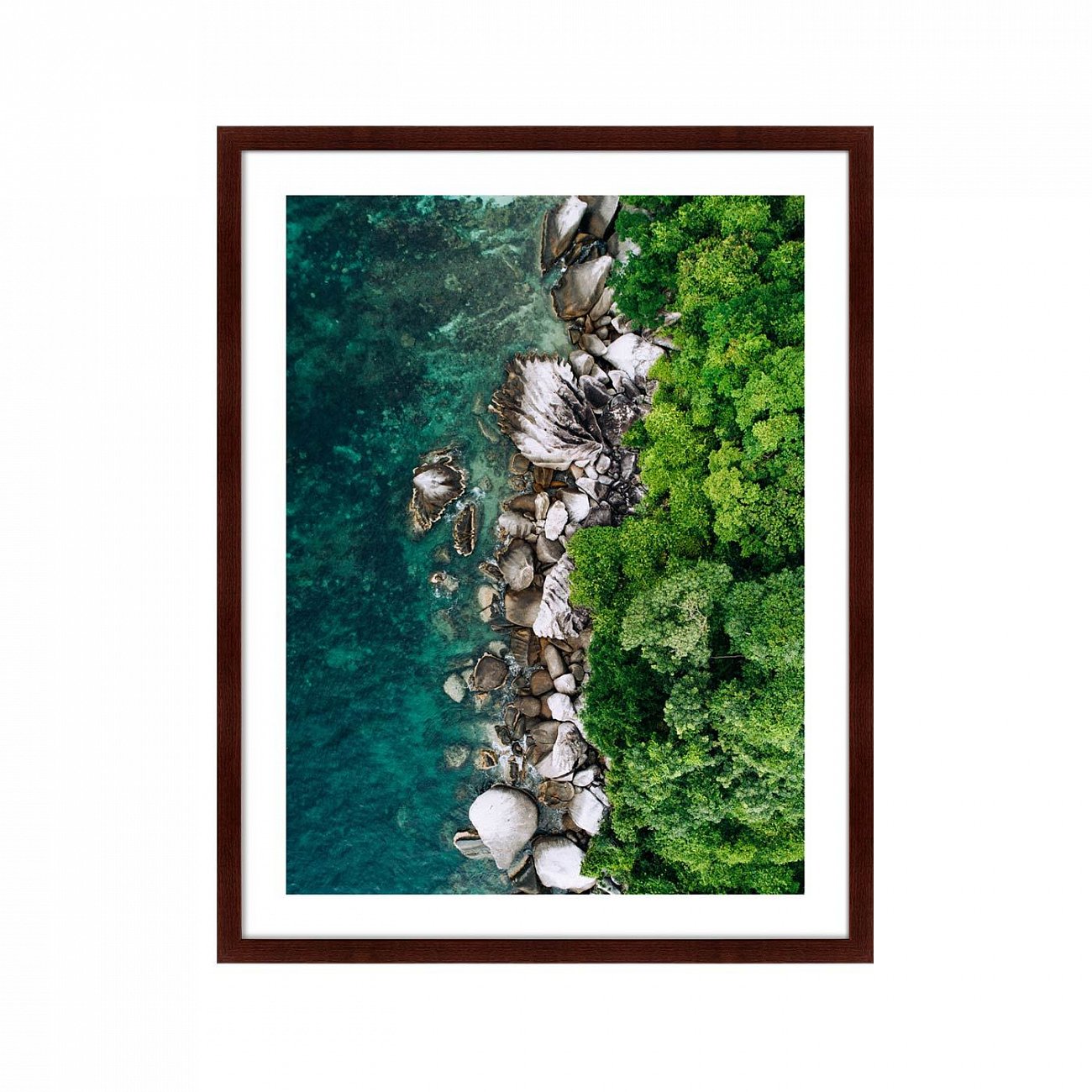 Арт-фотография в деревянной раме 78,5х100 см Unnamed Road, Pulau Tioman, Malaysia КАРТИНЫ В КВАРТИРУ  264829 Белый;зеленый;разноцветный  - Вид №1