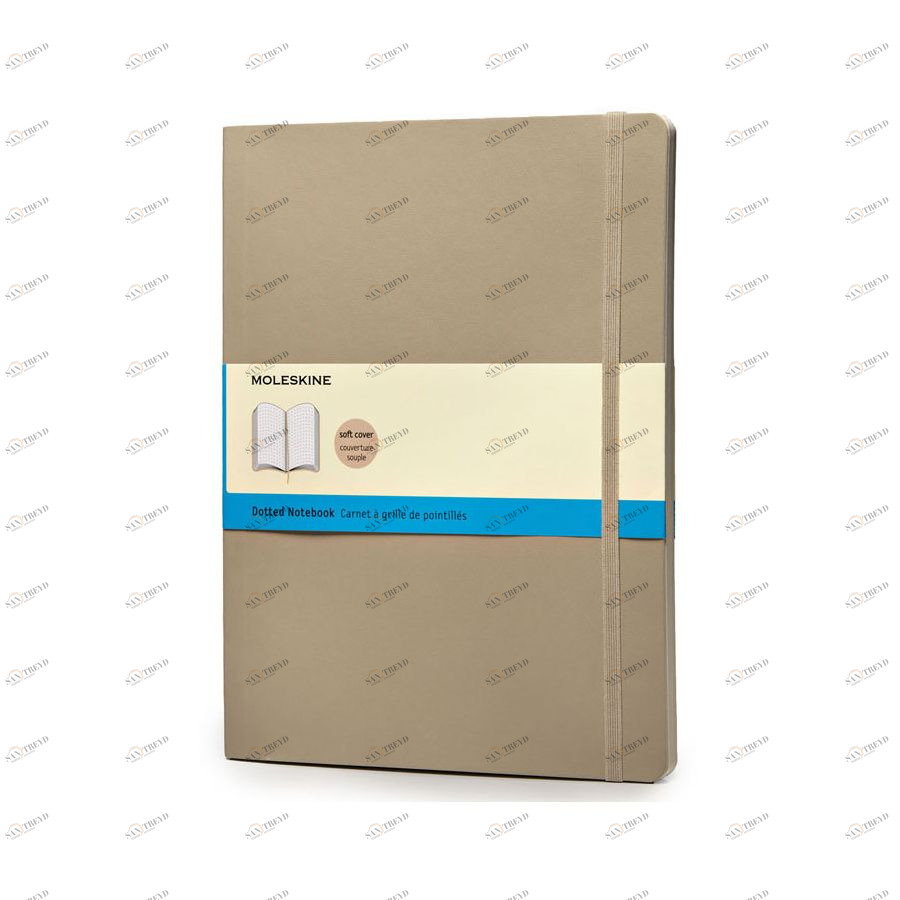 Блокнот Moleskine CLASSIC SOFT 190х250мм 192стр. пунктир мягкая обложка фиксирующая резинка бежевый 394723