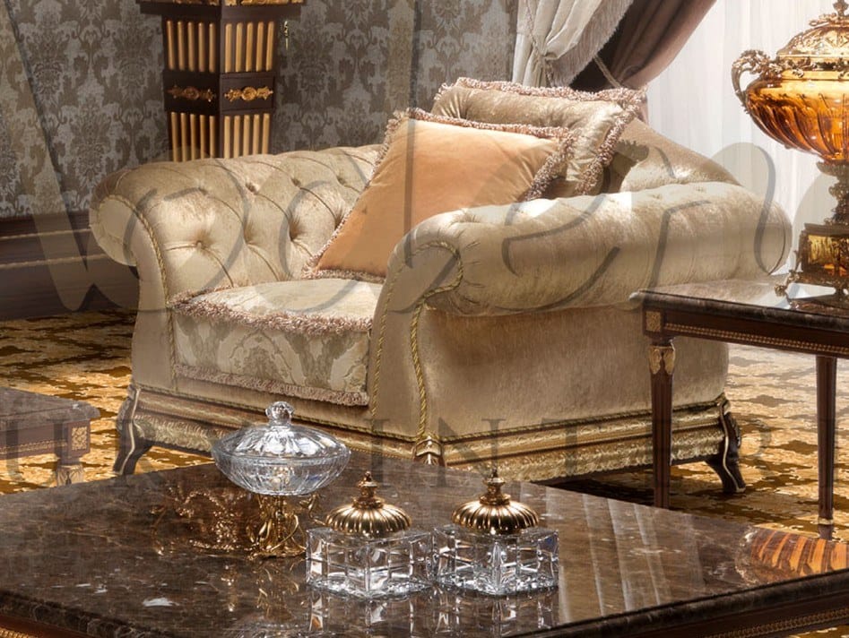 Бархатное кресло с подлокотниками Modenese Luxury Interiors Imperial ARCH-00064135
