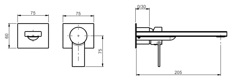 Настенный смеситель для раковины без слива Rubinetterie Frattini ARCH-00064144 - Вид №1