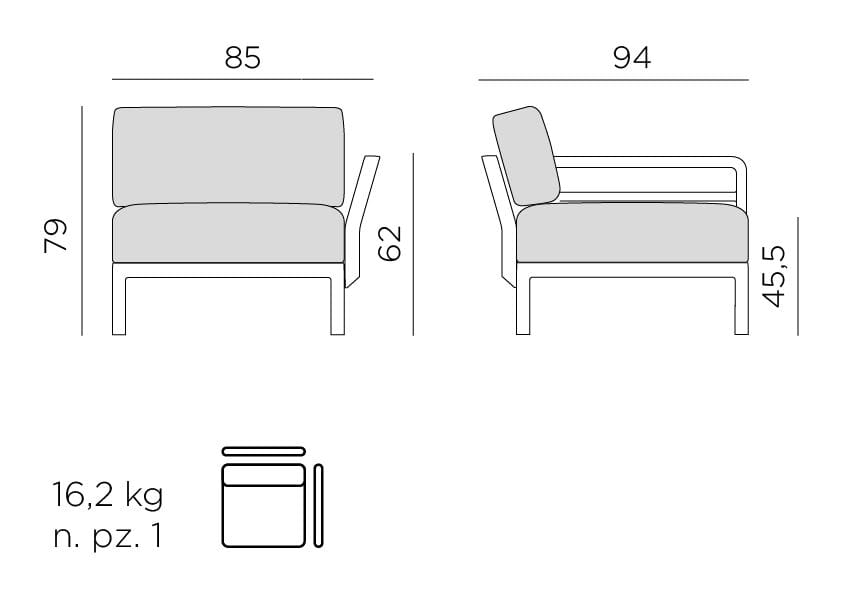 Садовое кресло с подлокотником (dx или sx) Nardi MAXIMO ARCH-00033755 - Вид №16