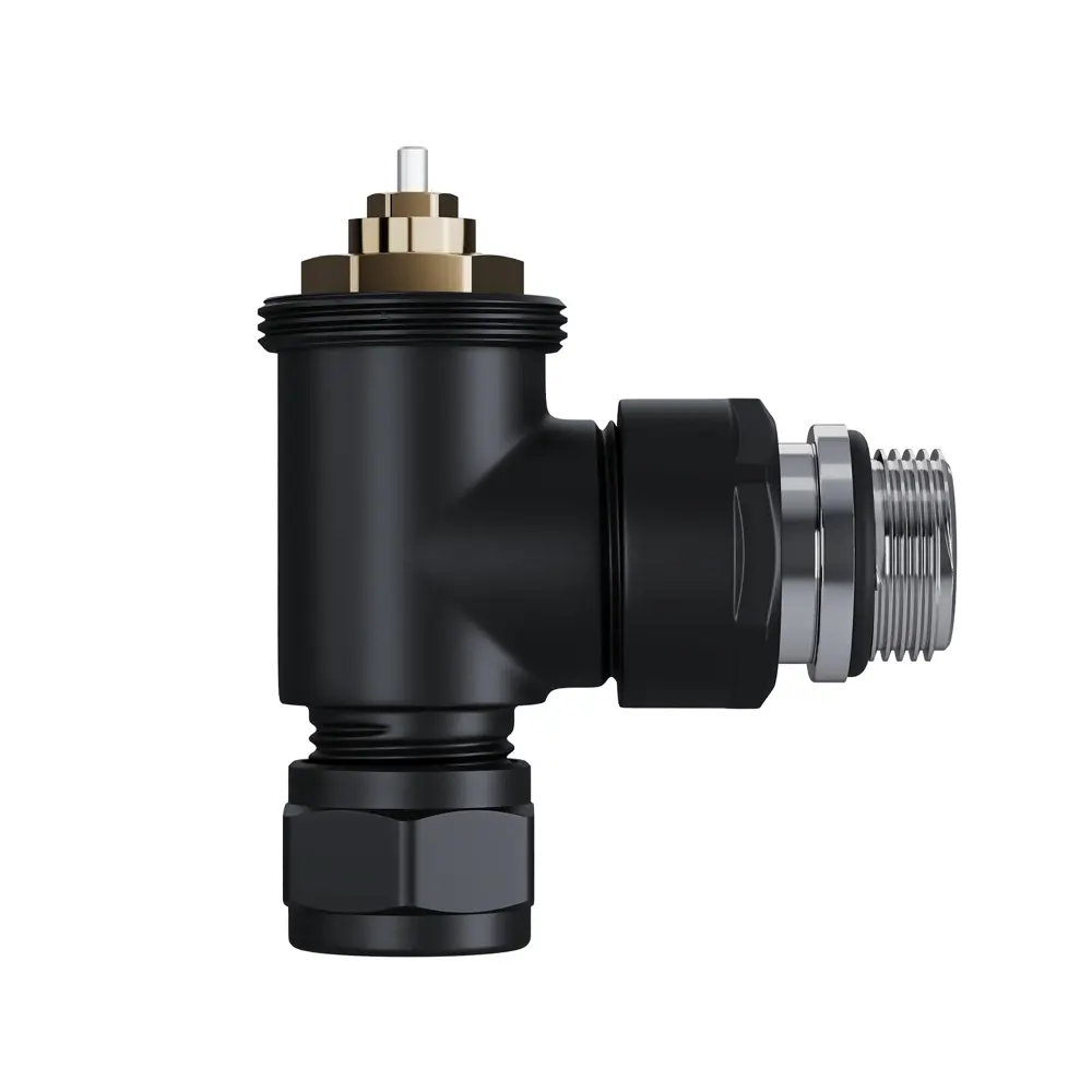Термостатический комплект для радиатора угловой Royal Thermo Design Pro 1/2" латунь цвет черный 89423312 STLM-2102943  - Вид №4